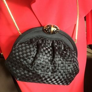 finesse la model woven satin evening bag.